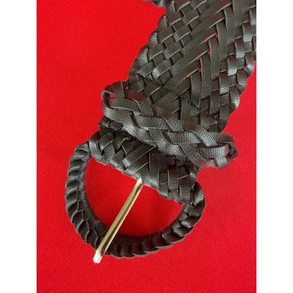 Boho Casual Adjustable Black Woven/Braided Belt Festival Classic Minimalist